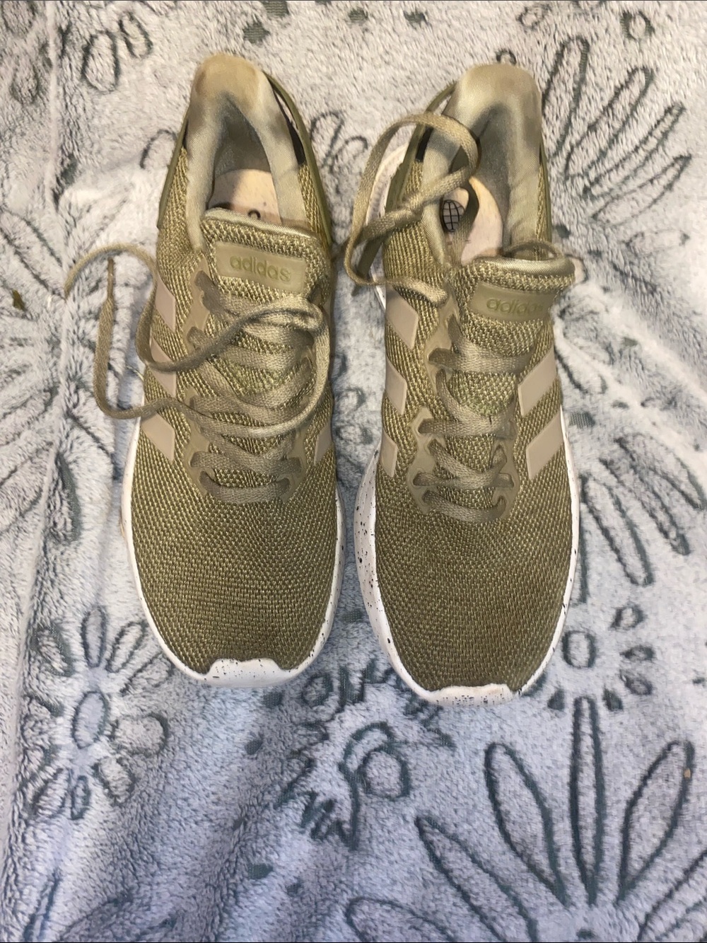 adidas Olive Green Mesh Lace-Up Athletic Sneakers